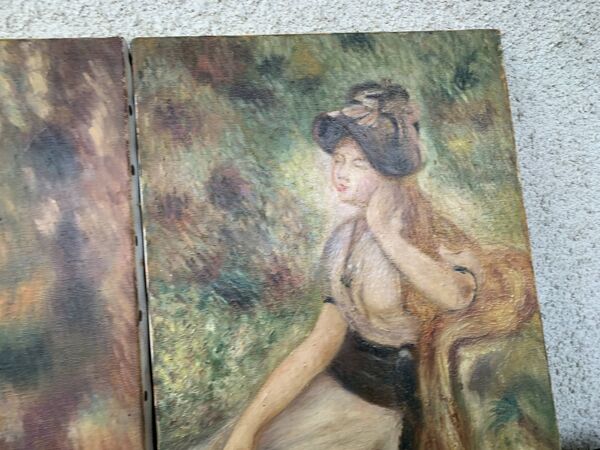 Belle Paire de tableaux femme riviere daria 1983