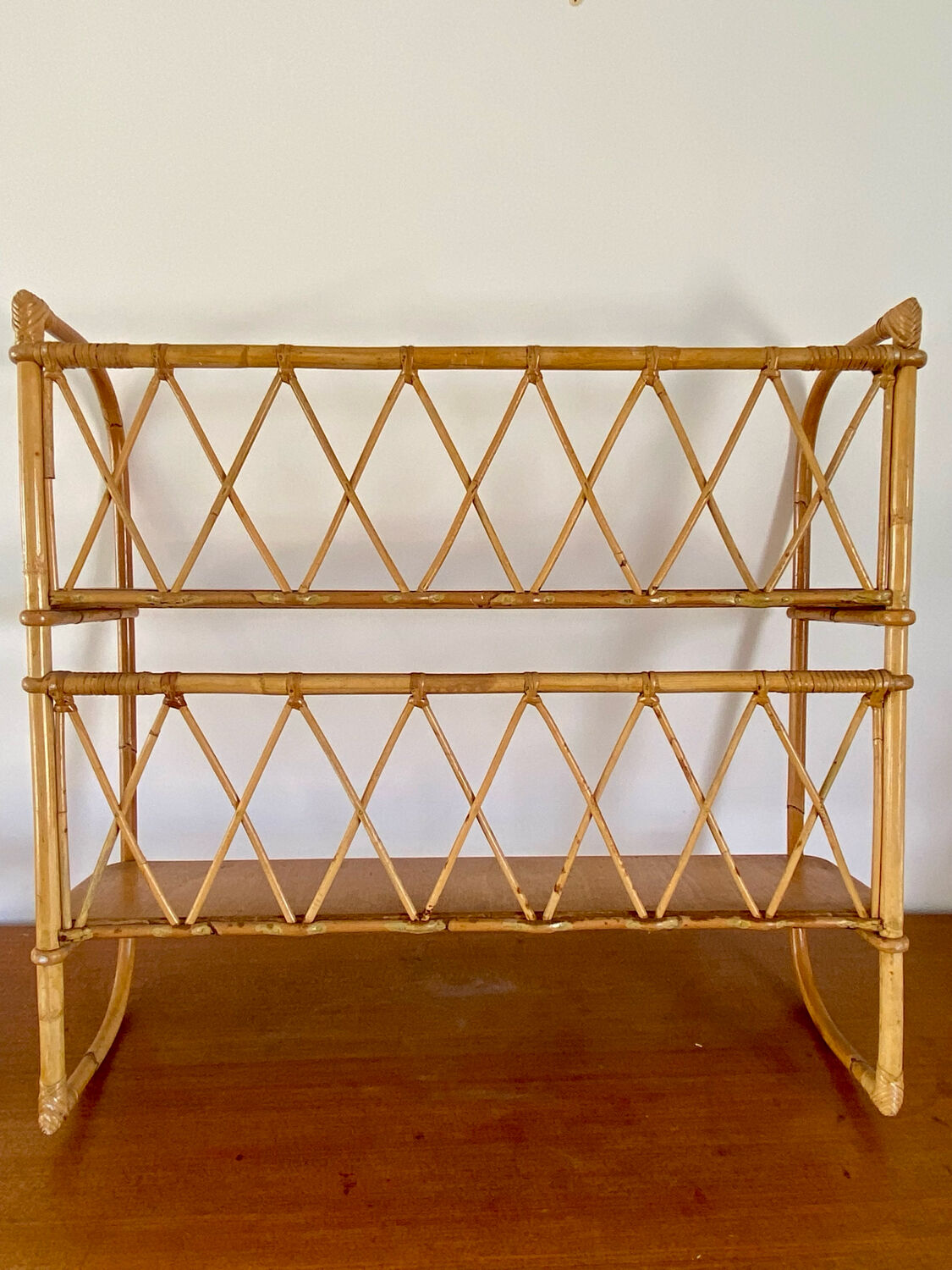 Vintage rattan shelf