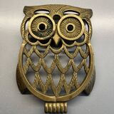 Old brass owl table mat