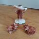 Zoomorphic salt and pepper shaker bears in slip