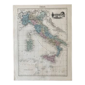 Ancienne carte de l'Italie, fin XIXe