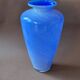 Grand vase en verre bleu 37cm