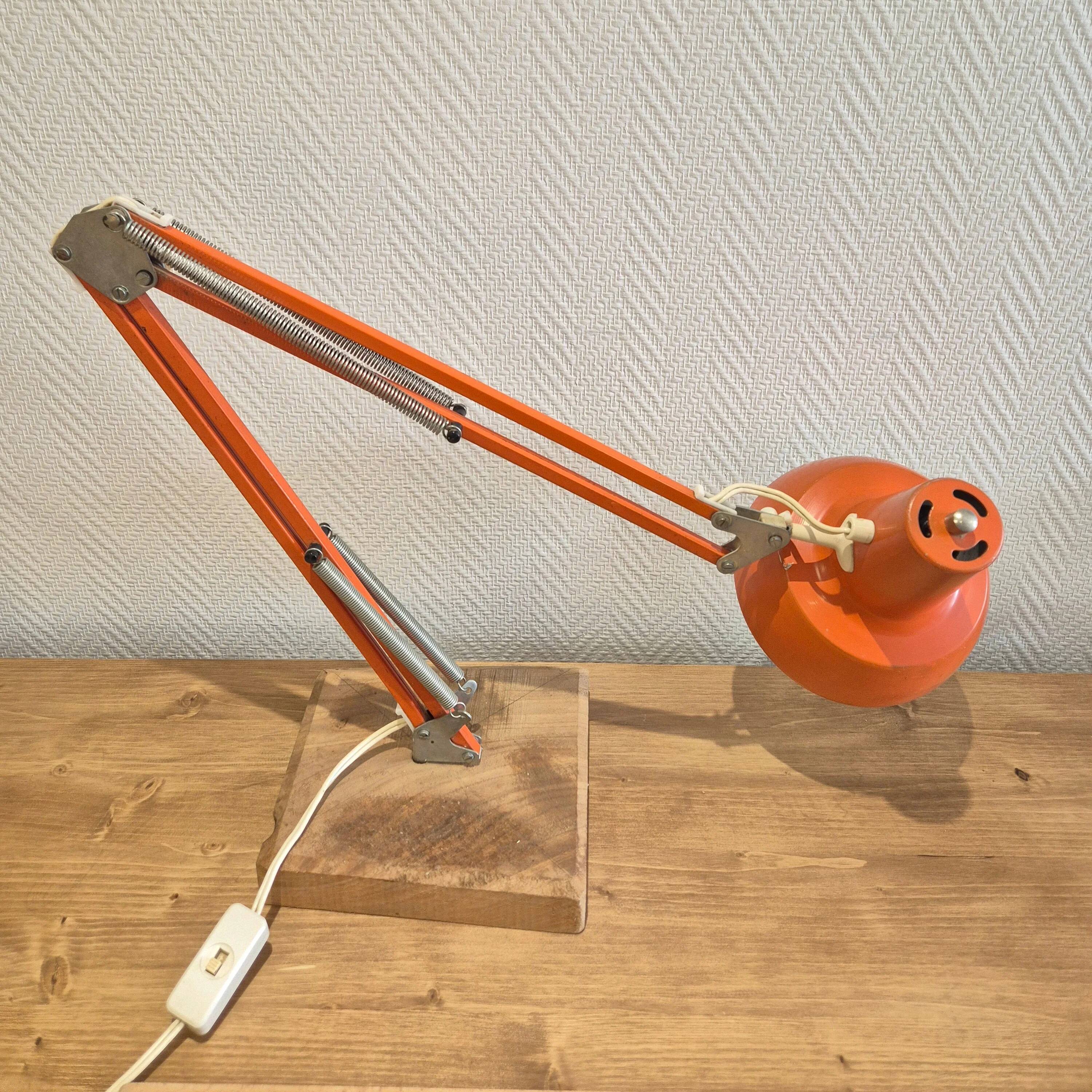 Lampe d'architecte vintage métallique articulée