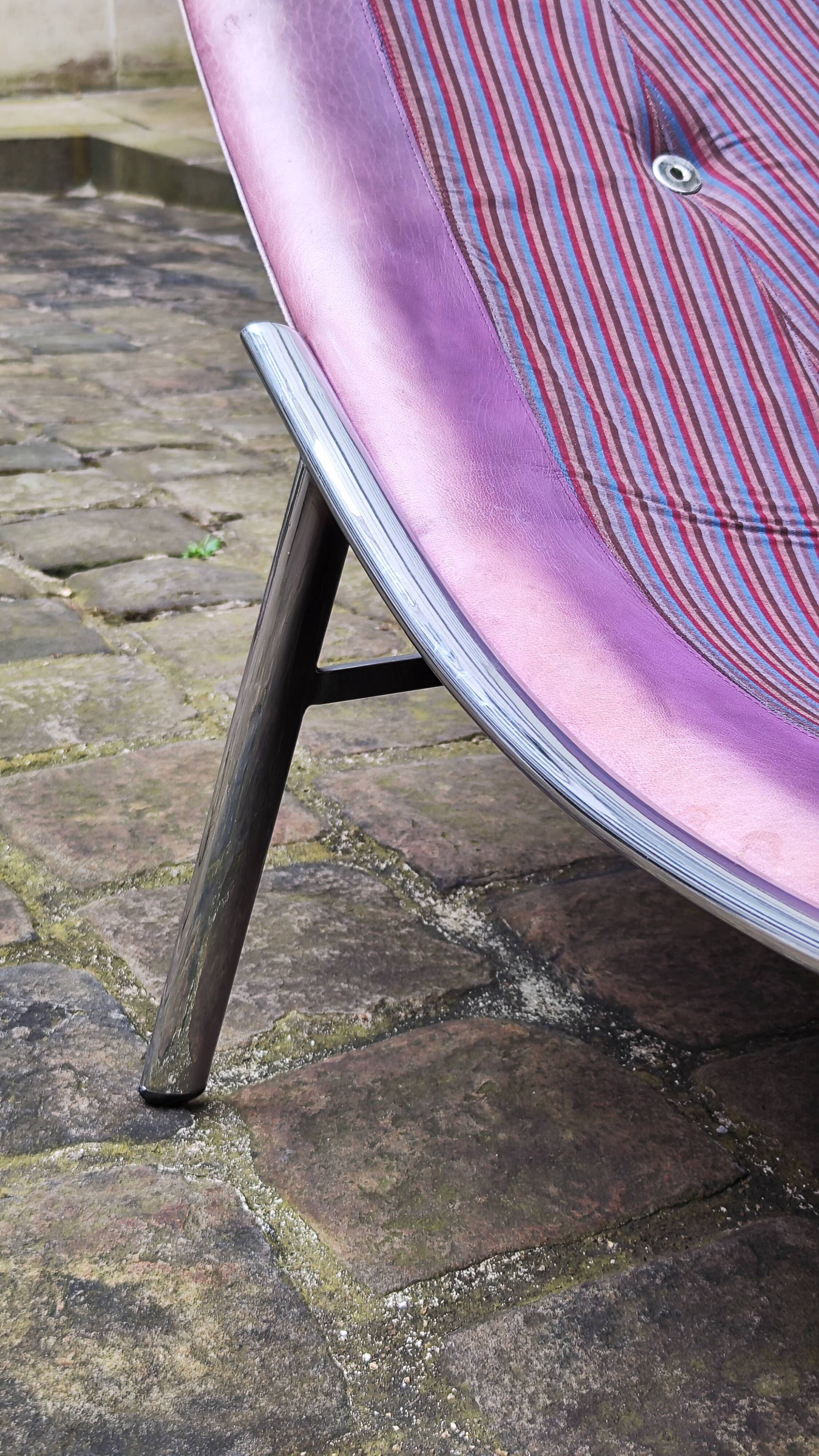 Leather armchair from the Giovanni Offredi years, Saporiti, 1970/80, Italy