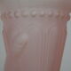 Art Deco vase, rose, hand-painted, frosted glass.