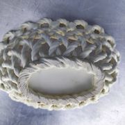 Vintage woven ceramic fruit bowl