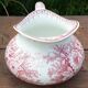 Old toilet set in Pexonne Earthenware Model Flowers FF Vintage