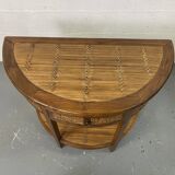 Side table in half-moon wood and bamboo