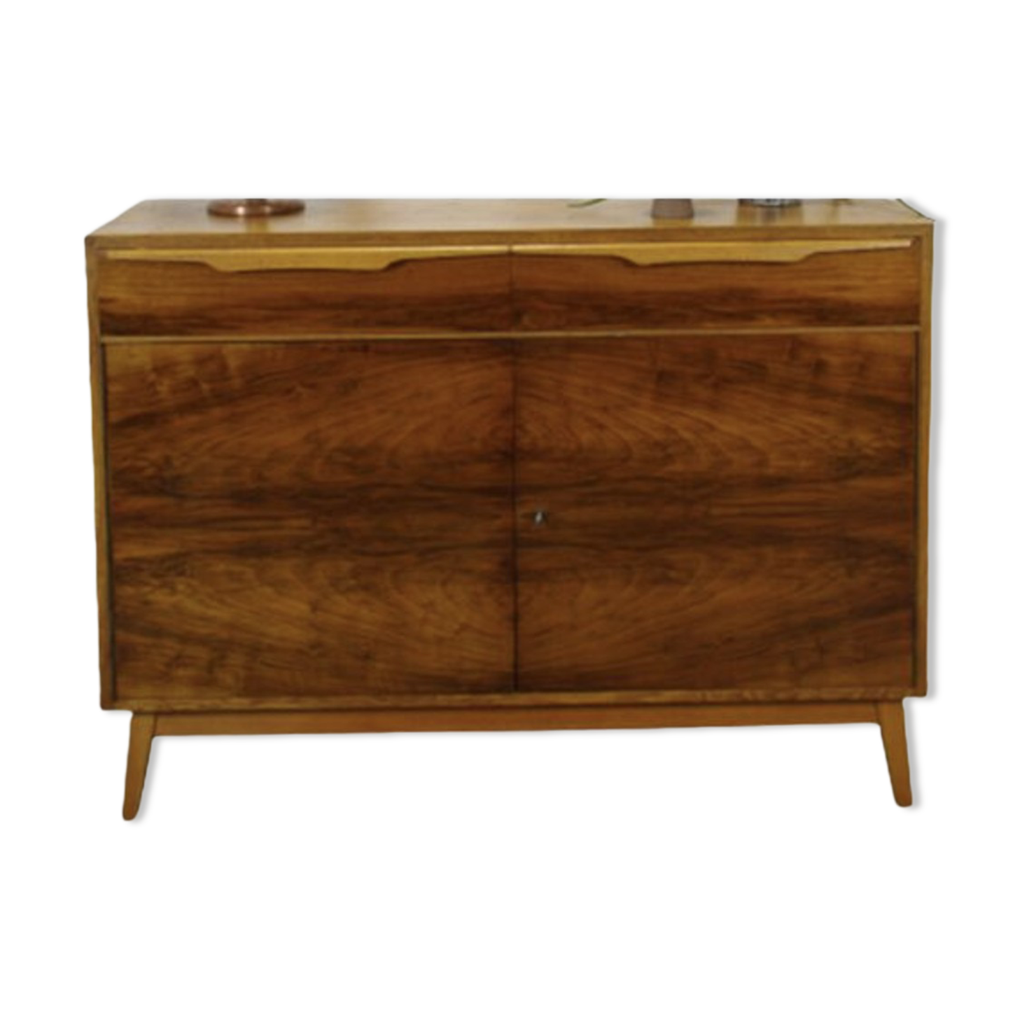Vintage dark wood sideboard with drawers