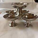 Set of 6 Guy Degrenne stainless steel ice cream cups with 6 ice cream spoons