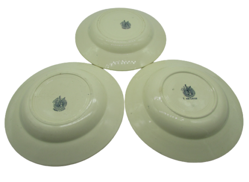 Set of 3 hollow plates iron earth Moulin des loups and Hamage