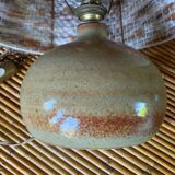 Stoneware lamp with wool shade