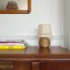 Sisal ball lamp and embroidered lampshade