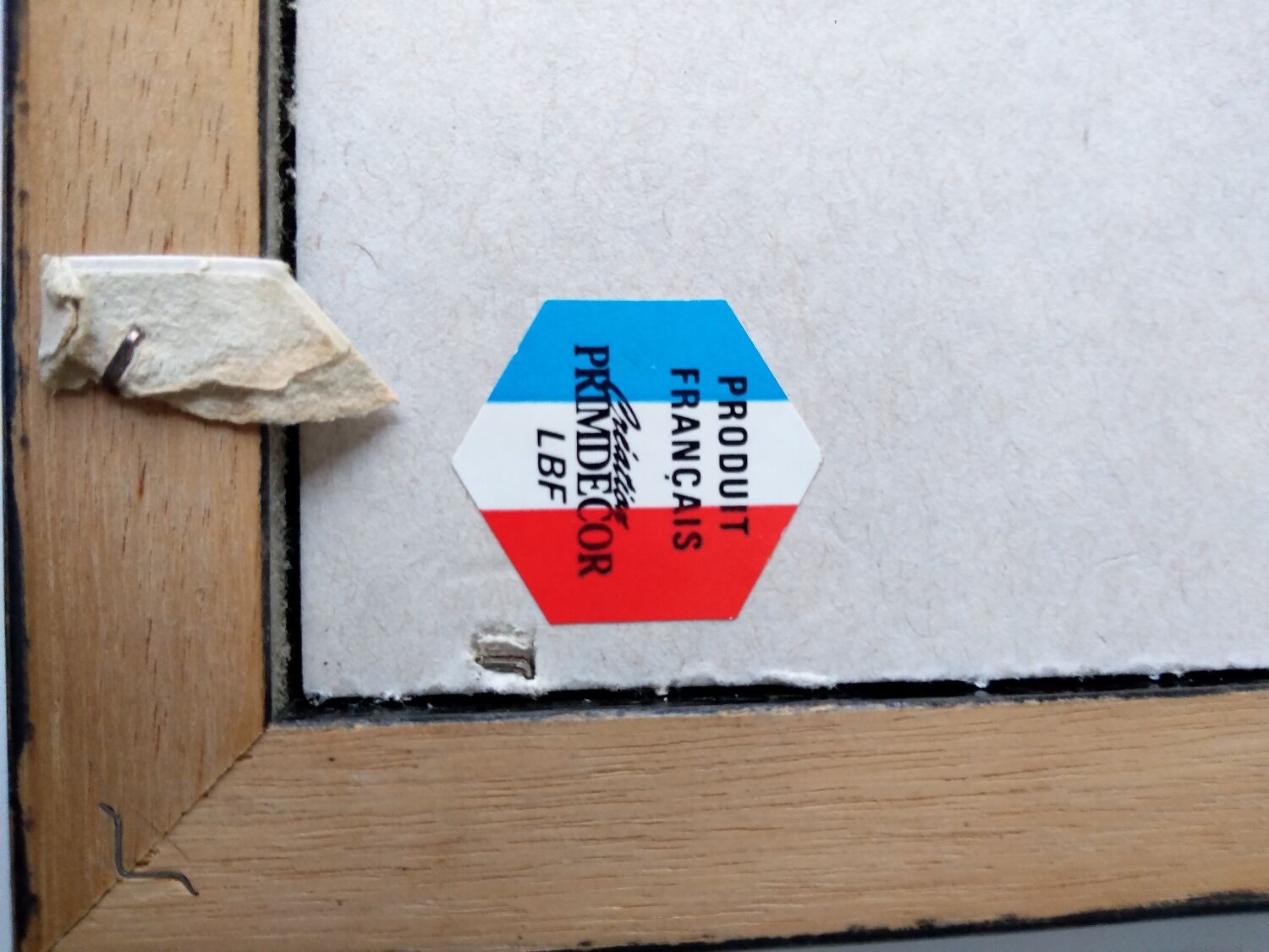 Frame decoration birds black and gold handmade screen printing France