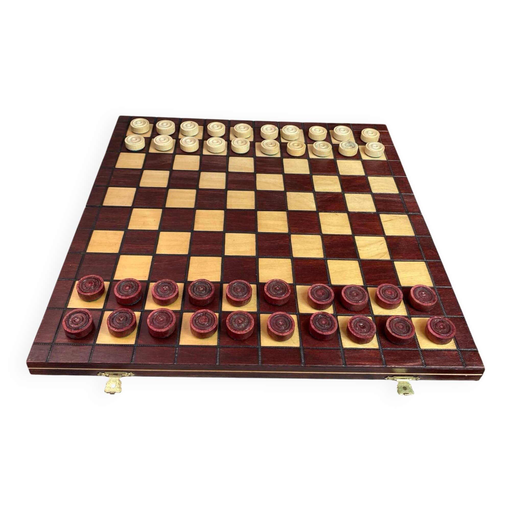Wooden checkers game