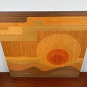 Mid-century wood veneer intarsia wall panel, 1960s