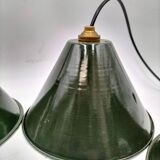 Enamelled sheet metal cone pendants