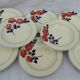 8 hollow earthenware plates H B C M Creil Montereau model roses red diam 22 cm