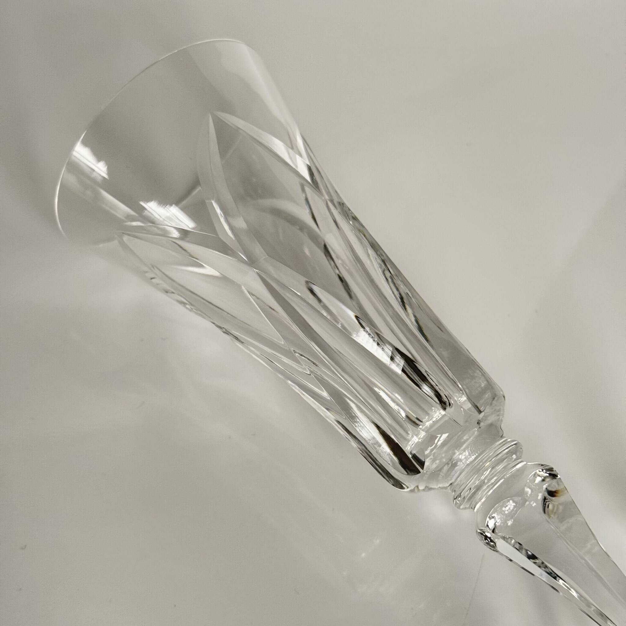 6 Saint-Louis Crystal Champagne Flutes | Camargue Model | 20th Century