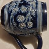 Vintage mug or tankard in Alsace blue enamel, numbered and signed Betschdorf