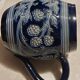 Vintage mug or tankard in Alsace blue enamel, numbered and signed Betschdorf