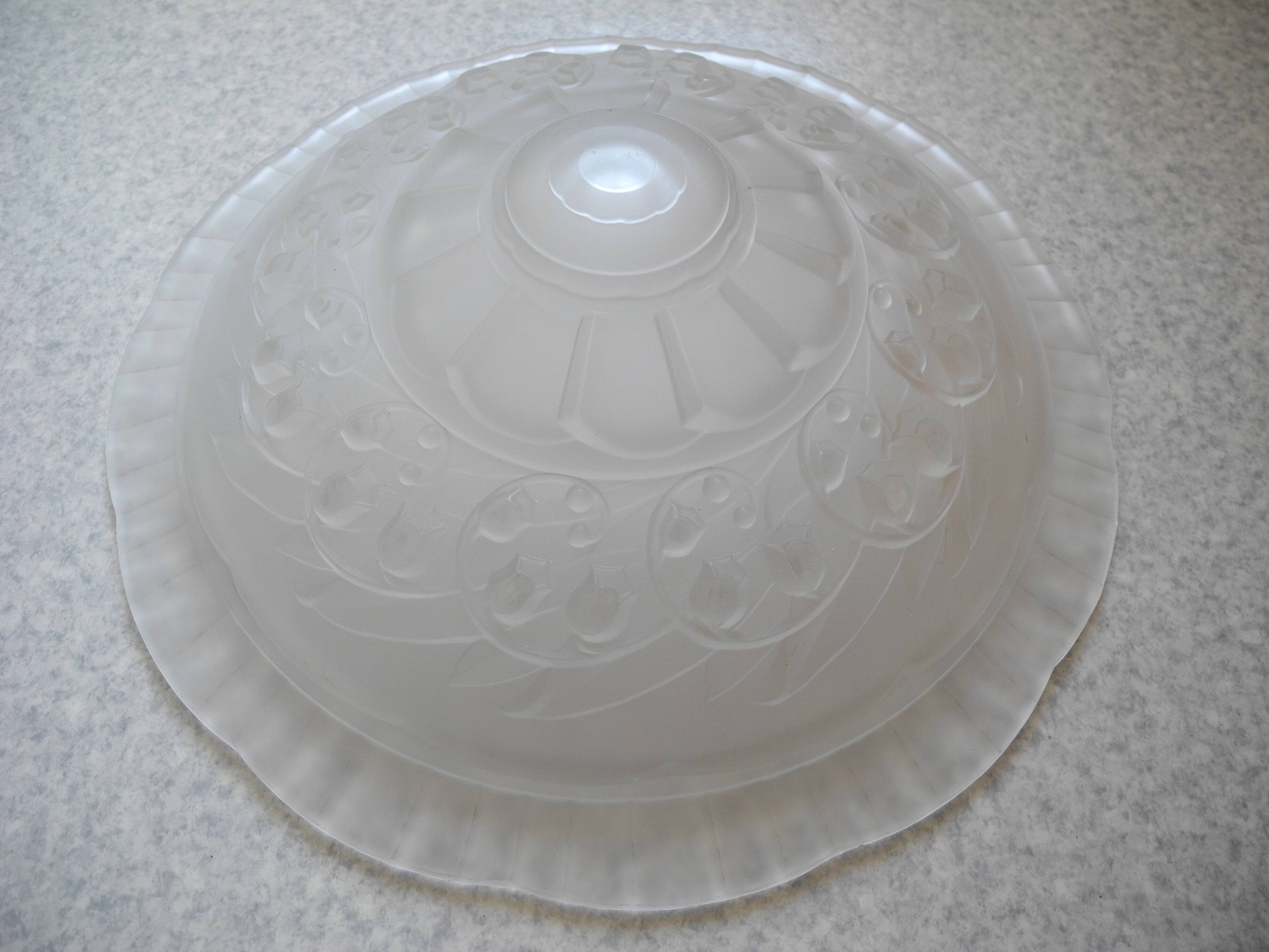 antique Art Deco Maynadier French glass chandelier basin