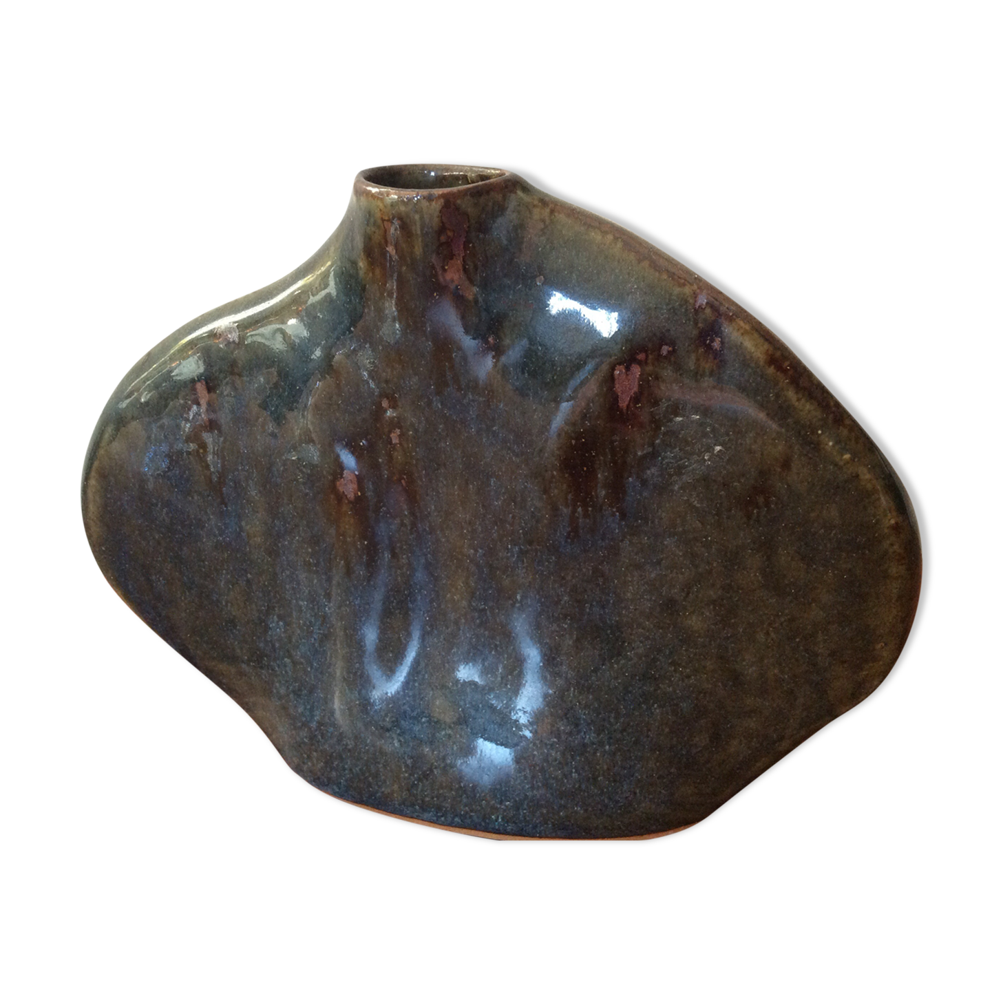 Very fine green blue vase vase stamped