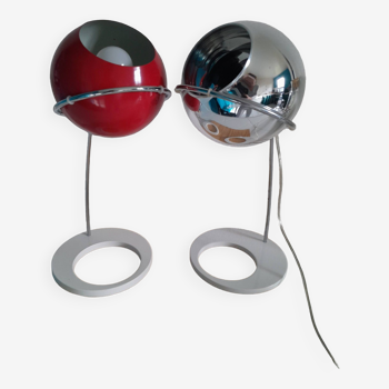 Pair of eyes ball lamps 1990