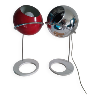 Pair of eyes ball lamps 1990