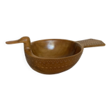 Carved wooden bird pocket