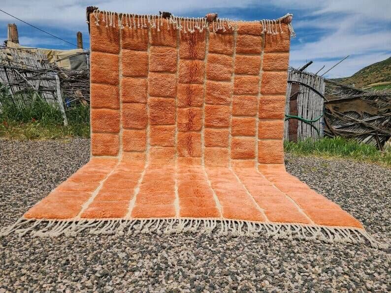 Mrirt Moroccan rug orange terracotta 300x250 cm – geometric pattern