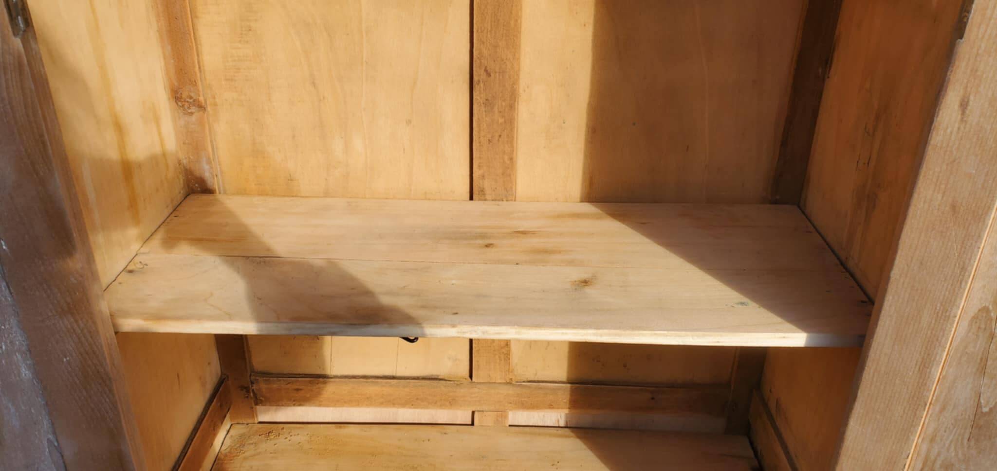 Very beautiful vintage 1940 parisian wardrobe, 2 doors stripped and sanded