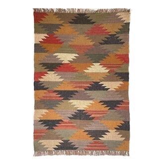 3 x 5, handmade jute-wool kilim rug, kilim carpet, 90x150cm
