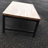 Wood and metal coffee table