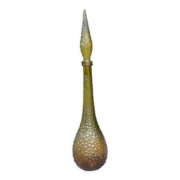 Carafe en verre de la verrerie Empoli- couleur ambré vintage -années 70.