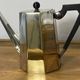 French Art Deco silver-plated coffee pot, octagonal, ebonised wood handle, c. 1925-1935