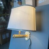 Italian Brass Sconces set of 12 with Satin Shades, 1980s