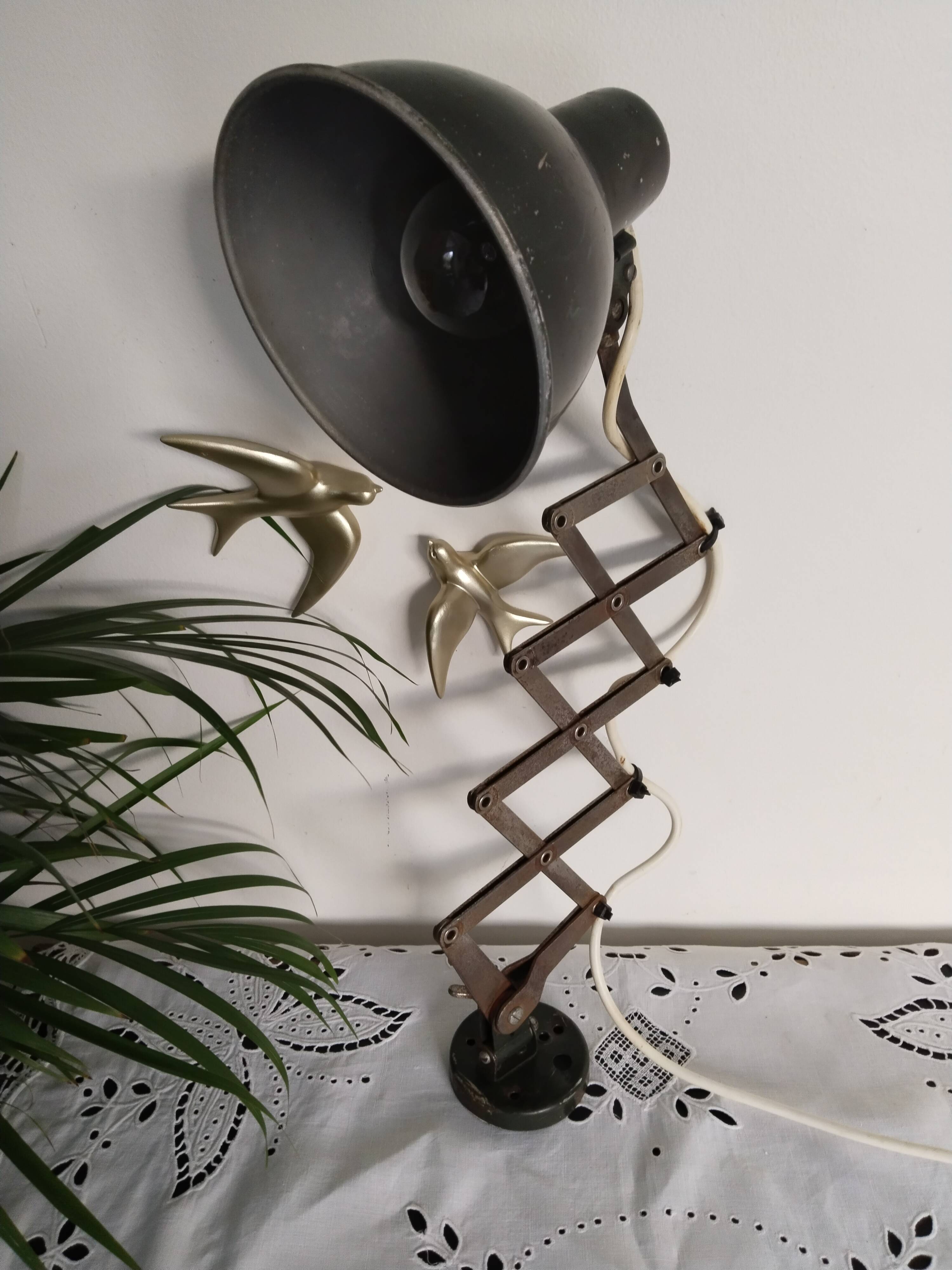 Lampe d'atelier accordéon  , type Jielde