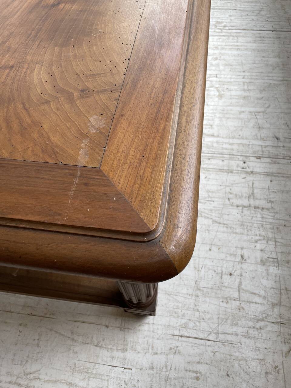 Solid walnut farmhouse castle table 1900 XXL