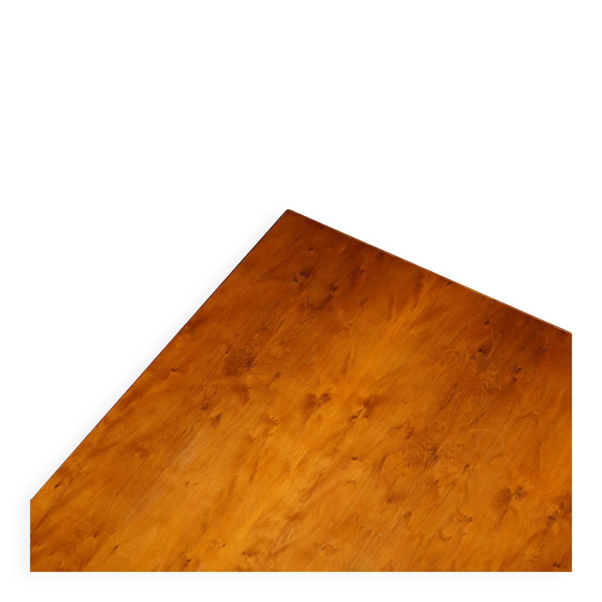 Very large contemporary desk made of yew burr wood.