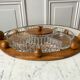 Wooden top and art deco glass 30s