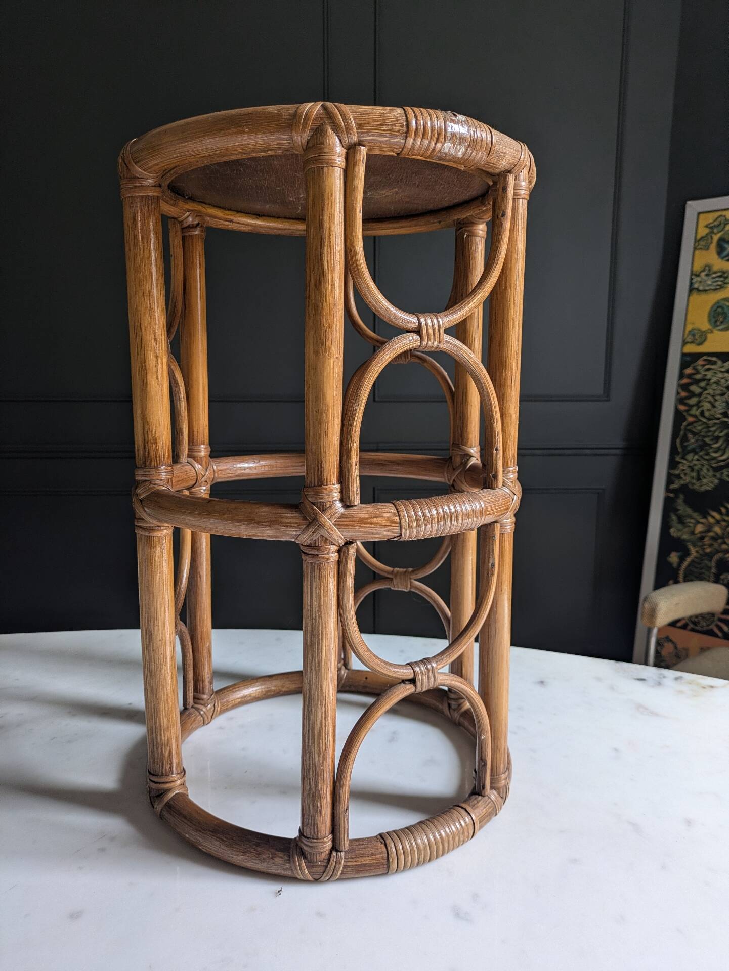 Plant stand, vintage side table, 1970s bamboo.