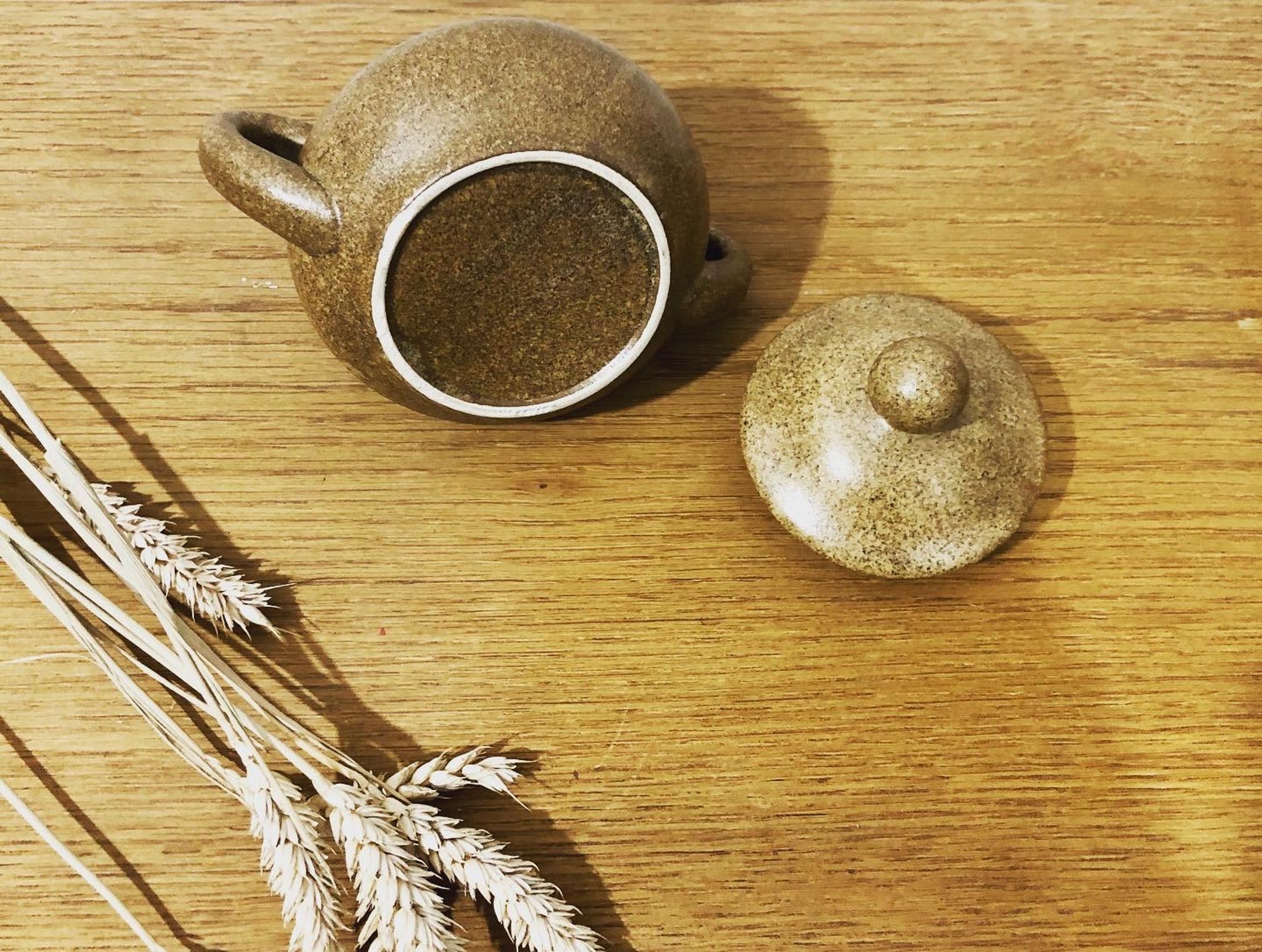 Stoneware sugar bowl