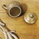 Stoneware sugar bowl