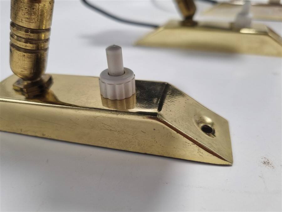 Trio of adjustable vintage wall lights