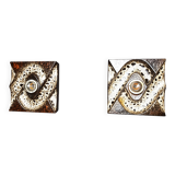Pair of ceramic brutalist wall lamps by Pan Leuchten, 1960s