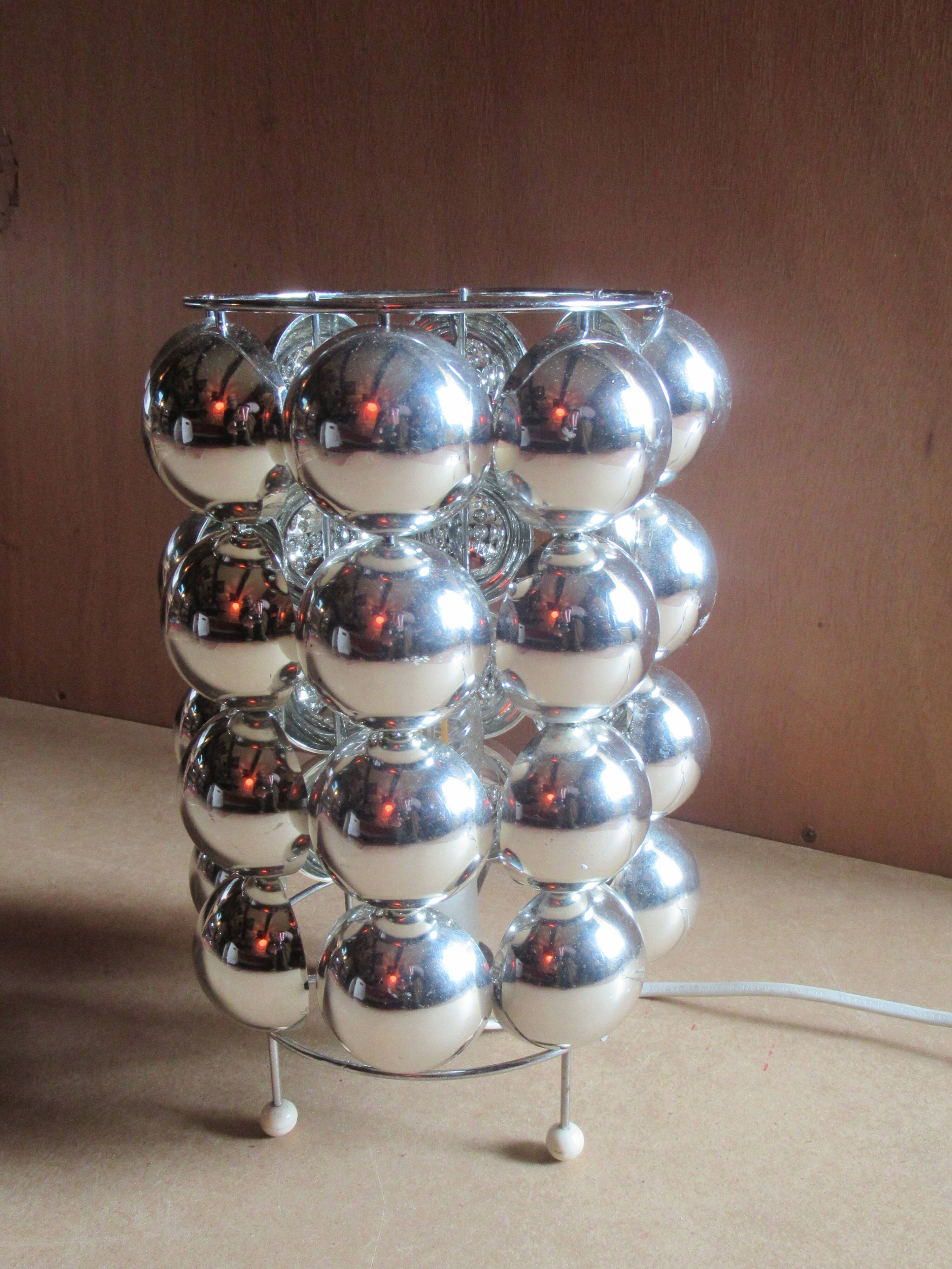 Table lamp KARE Space Age style 1980s chrome plastic