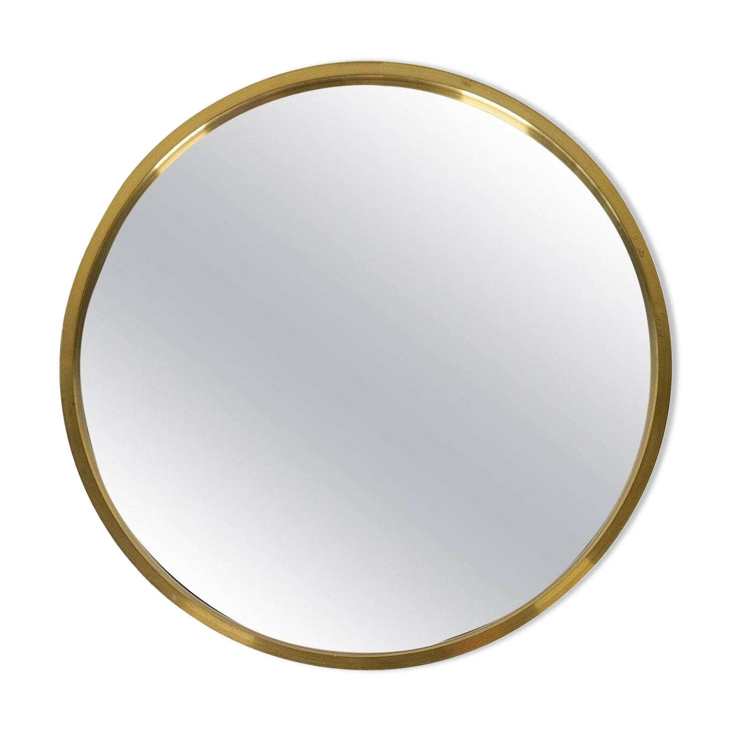 Round brass mirror from the mid-century by Glasmäster in Markaryd, Sweden, 1960s.