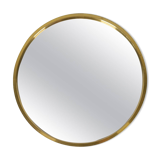 Round brass mirror from the mid-century by Glasmäster in Markaryd, Sweden, 1960s.
