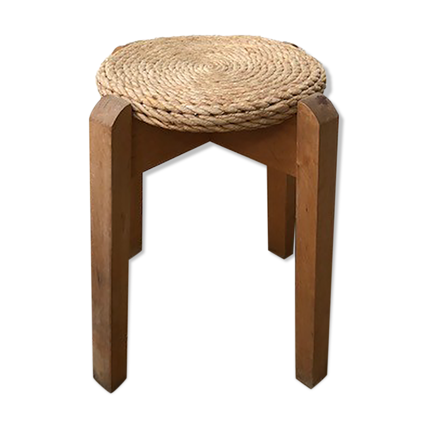 Wooden and rope stool